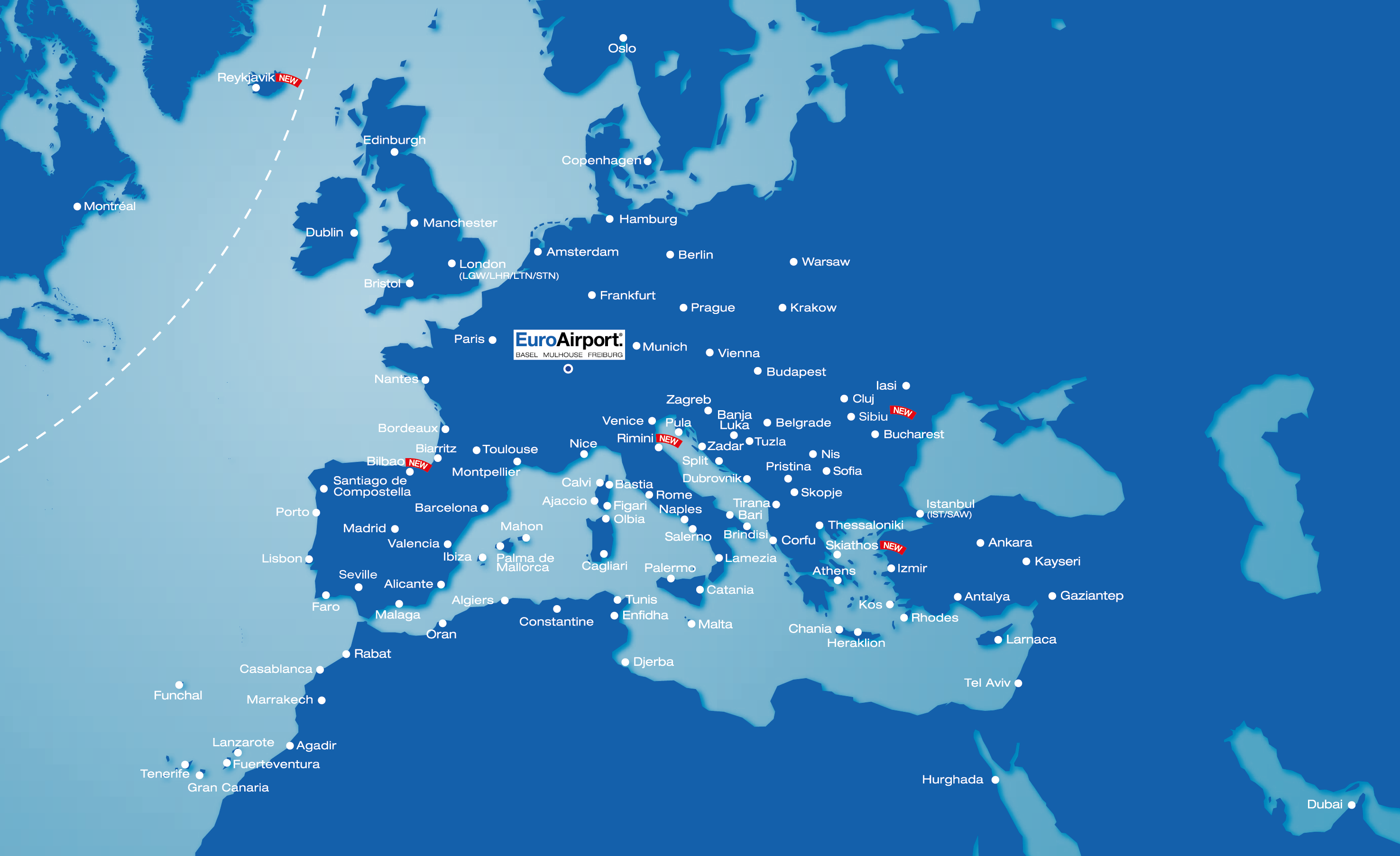 Carte des destinations été 2025